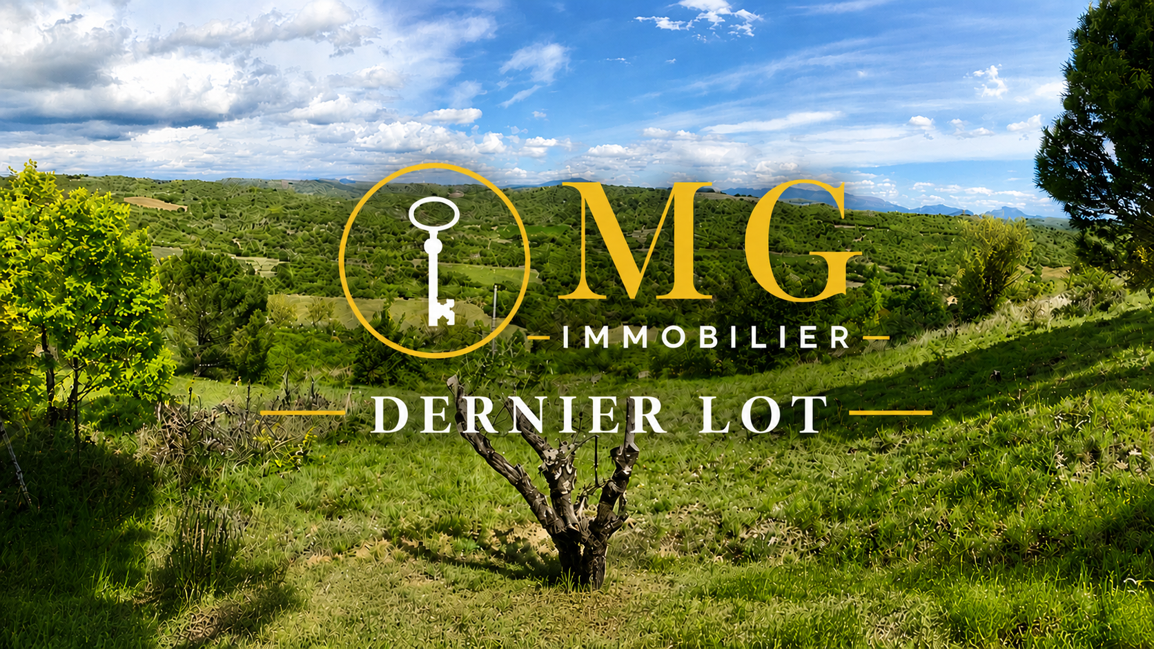 Terrain constructible viabilisé 1270 m2 vue dégagée Puim